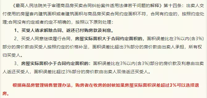 關(guān)于預(yù)售面積與實際面積的誤差問題